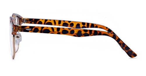 Outray Vintage Retro Classic Half Frame Horn Rimmed Clear Lens Glasses 2135c4 Leopard - Image 3