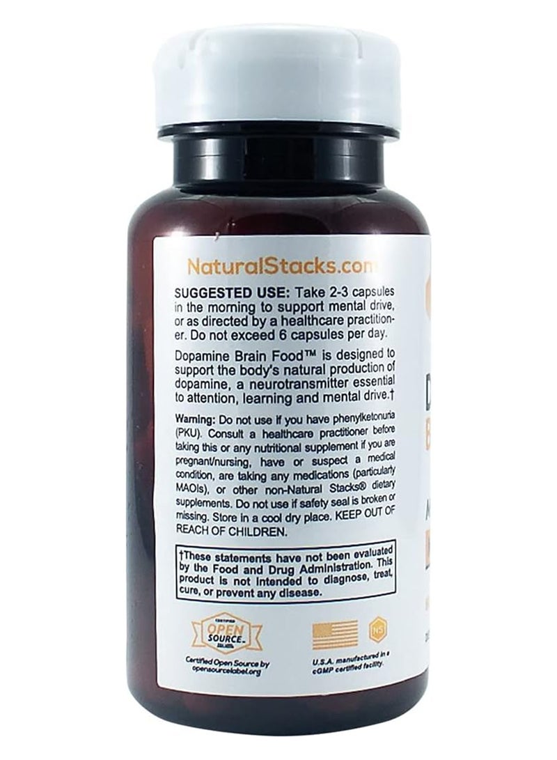 ناتشورال ستاكس الدوبامين غذاء الدماغ، 60 كبسولة نباتية - Image 3