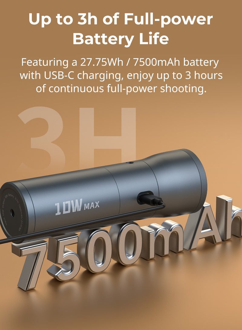 SMALLRIG LED Video Light, Portable Focusable Photography Light, Aluminum Alloy Rechargeable Adjustable Multicolor Video Light For Weddings, Live Streaming ,video Take, (1pc, Black) - Image 2