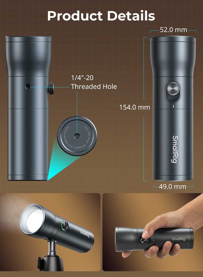 SMALLRIG LED Video Light, Portable Focusable Photography Light, Aluminum Alloy Rechargeable Adjustable Multicolor Video Light For Weddings, Live Streaming ,video Take, (1pc, Black) - Image 5