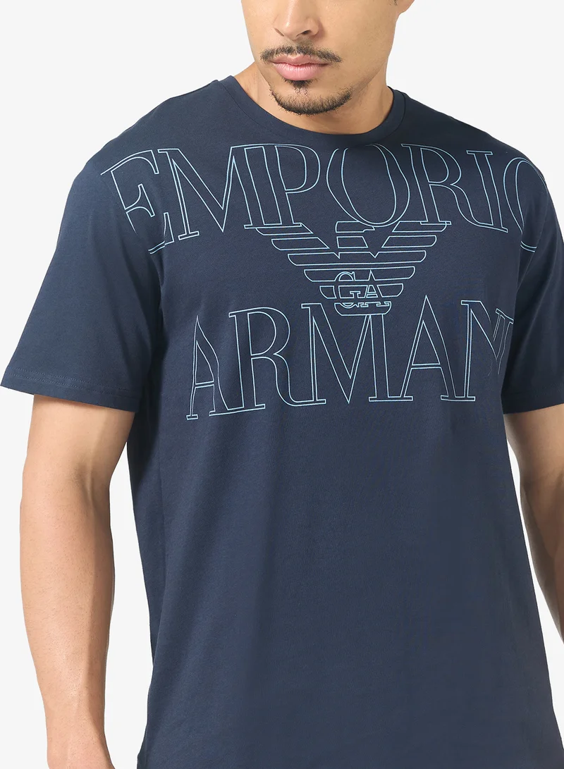 EMPORIO ARMANI  Essential Crew Neck Beachwear T-Shirt for Men | Best Price UAE