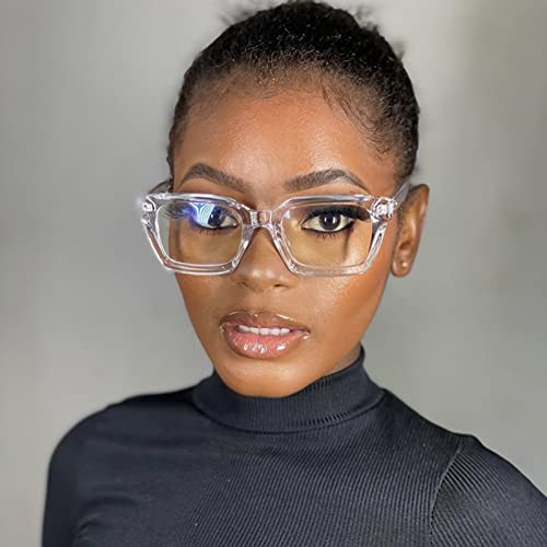 EYLRIM Classic Thick Square Frame Clear Lens Glasses for Women Men Non Prescription Eyeglasses(A2 Transparent) - Image 2