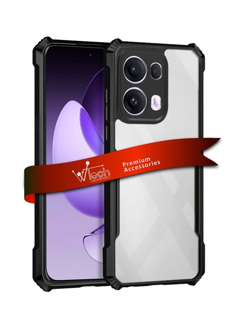 Wtech Oppo Reno13 Pro 5G 2024 Hybrid TPU Silicone with Raised Armour Bumpers Slim Case Cover - Black  - Image 1