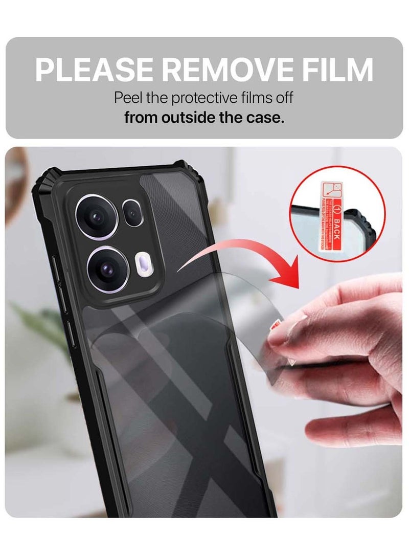 Wtech Oppo Reno13 Pro 5G 2024 Hybrid TPU Silicone with Raised Armour Bumpers Slim Case Cover - Black  - Image 5