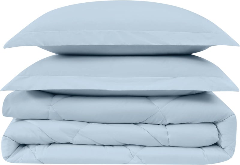 Cannon طقم لحاف كانون صلب بيركال أزرق فاتح 3 قطع بحجم كامل/ملكة - Image 4