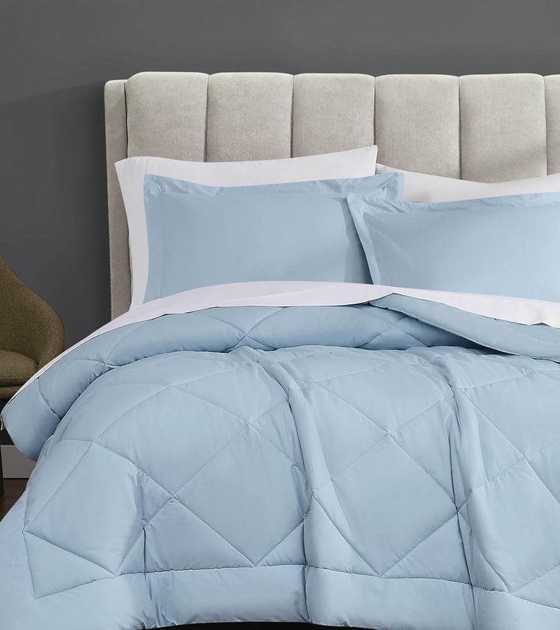 Cannon طقم لحاف كانون صلب بيركال أزرق فاتح 3 قطع بحجم كامل/ملكة - Image 5