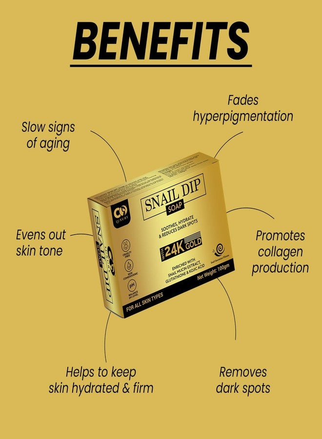 CO LUXURY Snail Mucin Extract | Glutathione & Kojic Acid Soap | Ghar Ka Soap | Skin Hydrates & Reduce Dark Spots | Skin Brightening Soap with 24k Gold Dust | Soaps for Bath - Pack of 4 - Image 4