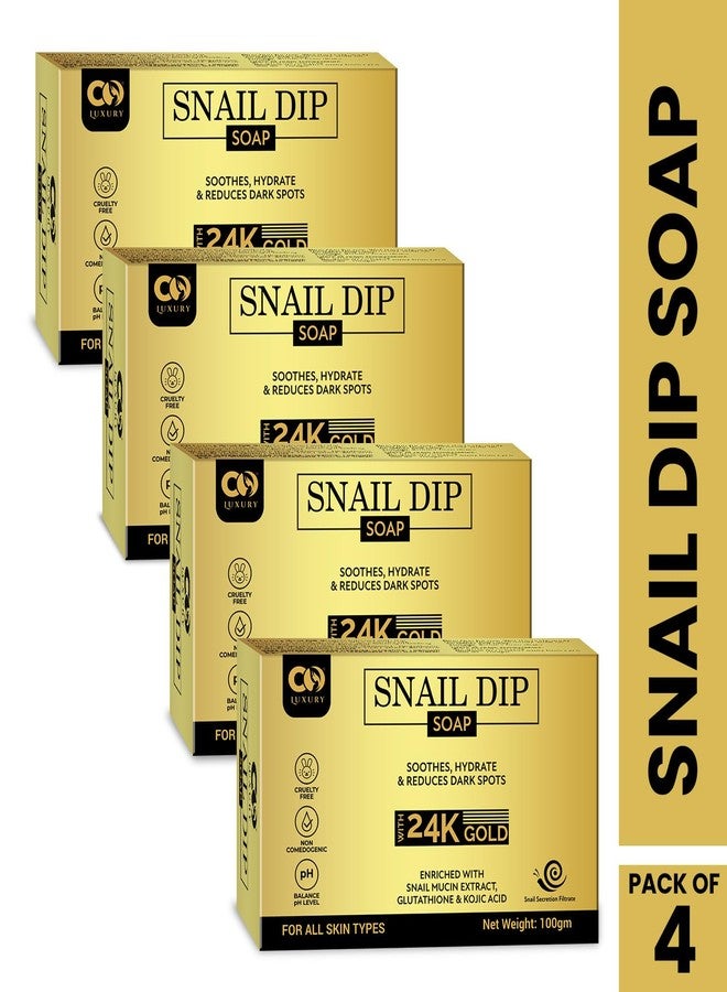 CO LUXURY Snail Mucin Extract | Glutathione & Kojic Acid Soap | Ghar Ka Soap | Skin Hydrates & Reduce Dark Spots | Skin Brightening Soap with 24k Gold Dust | Soaps for Bath - Pack of 4 - Image 2
