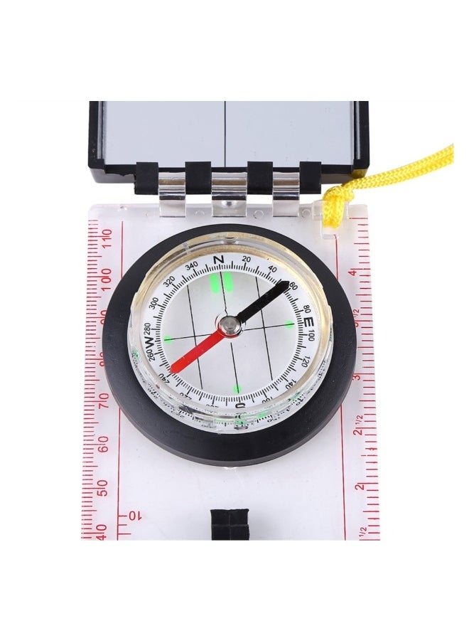 Generic - Multi Functional Compass with Mapping Ruler and Mirror Emergency Kit, Military Sighting Compass, Waterproof Boy Scout Compass for Camping Hiking Hunting Outdoor, Military Sighting Compass - Image 1
