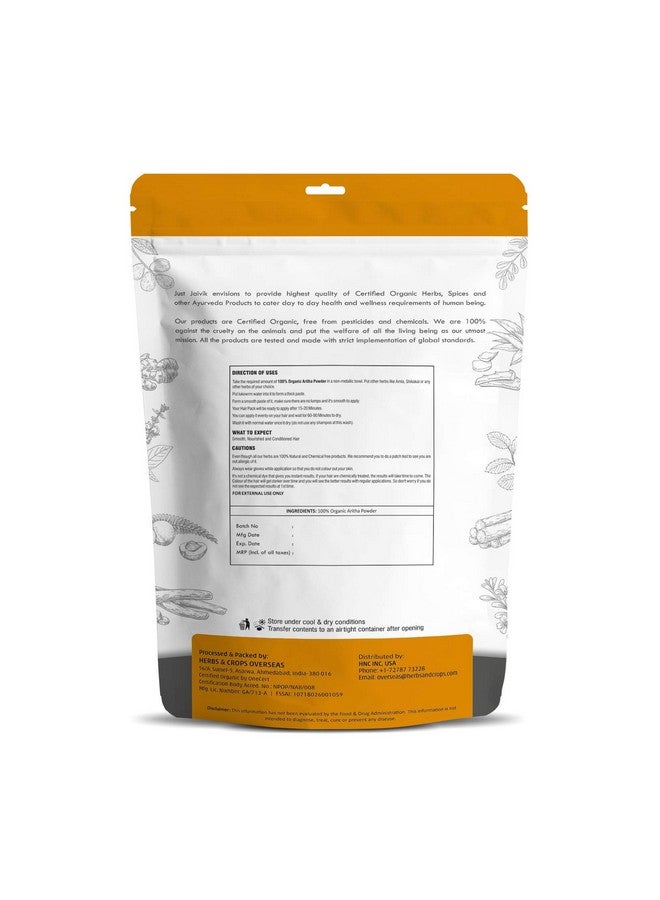 Just Jaivik 100% Organic Certified Aritha Powder (Soap Nut Powder) 227G 0.5 Lb 08Ozorganic Hair Cleansing And Conditioning Product - Image 2