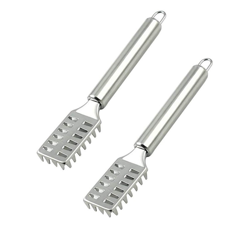 FASHRAMP Stainless Steel Fish Scale Remover Fish Scaler Scraper Kitchen Tool Fish Scaler (Pack of 2) - Image 1