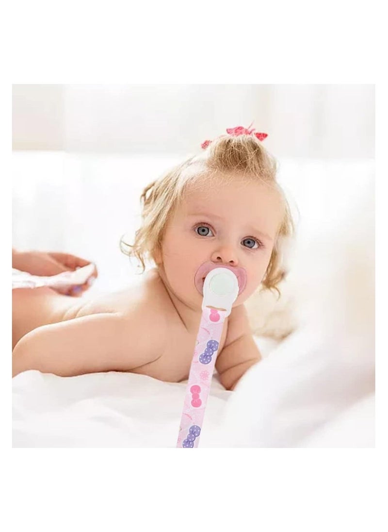 Silicone Dummy Clips Adapter, 6 pcs Baby Pacifier Chain with 6 pcs Adapters, Silicone Ring Adapter, Baby Pacifier Holder Soother Clip Chain Straps - Image 3