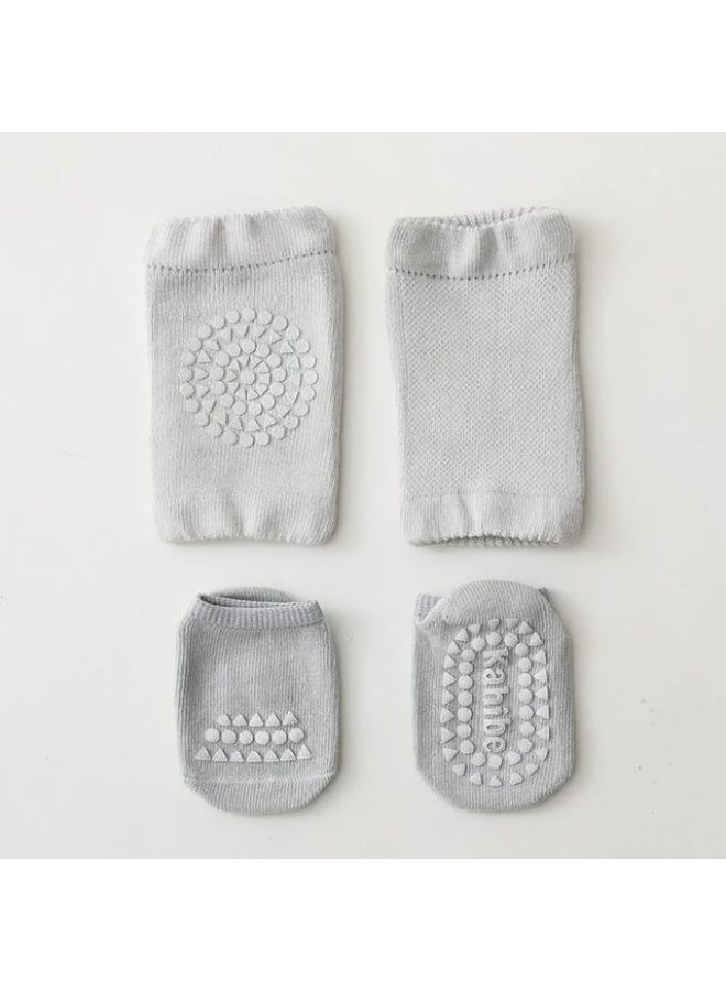 Baby Anti-Slip Knee Pads with Grip Socks, Soft Cotton Crawling Protectors for Infants & Toddlers - Image 3