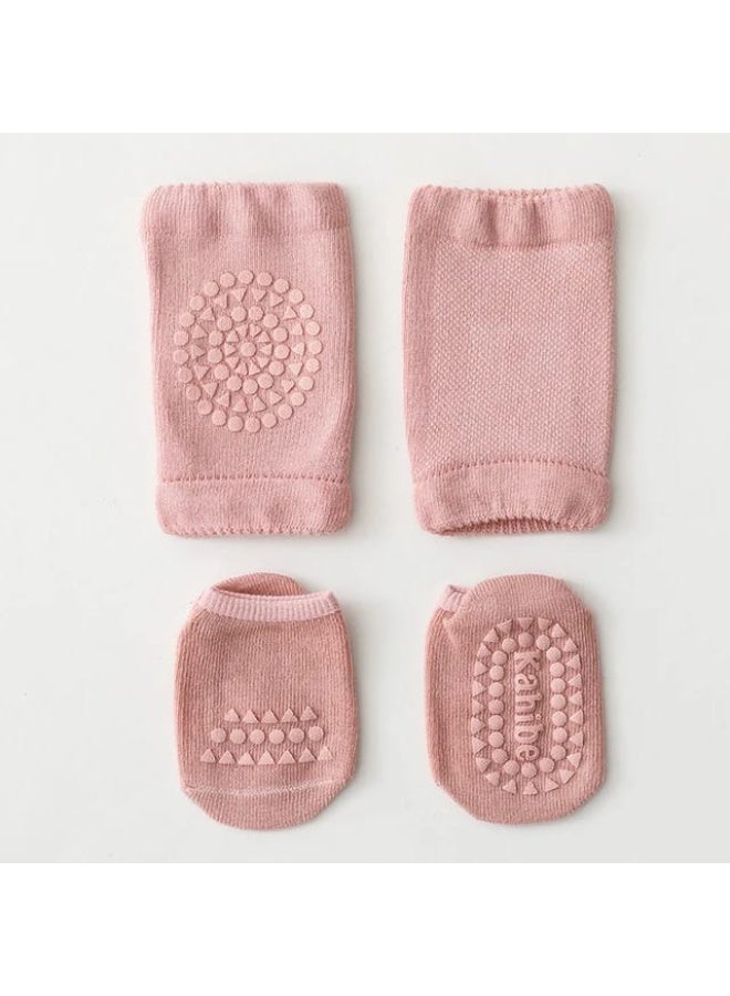 Baby Anti-Slip Knee Pads with Grip Socks, Soft Cotton Crawling Protectors for Infants & Toddlers - Image 2