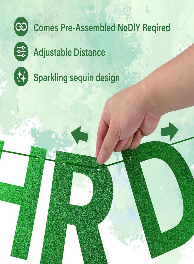 Aufee Pre-Strung Golf Happy Birthday Banner, NO-DIY Glitter Green Golf Sports Theme Birthday Sign Party Garland Decorations for Door Wall Backdrop, Boys and Adults - Image 3