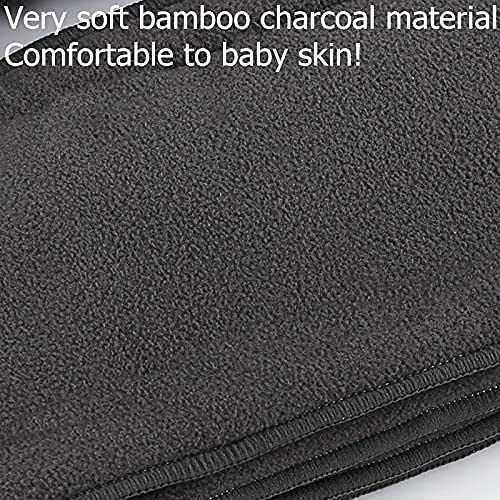 Alya 5 Layers Black Microfiber Charcoal Bamboo Inserts Liners Wetfree Reusable Washable Adjustable Cotton Diaper (BLACK;PACK OF 4) - Image 4