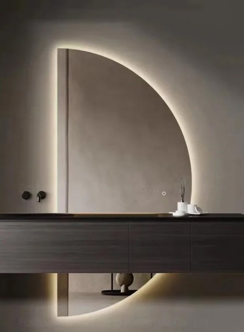 VPARTY LED Bathroom Mirror with Lights, 34"×67" Half Moon Led Vanity Mirror for Wall, Large Light Up Bathroom Mirror with Backlight, Dimmable, 3 Colors, Smart Bathroom Mirrors (85x170cm) - Image 2