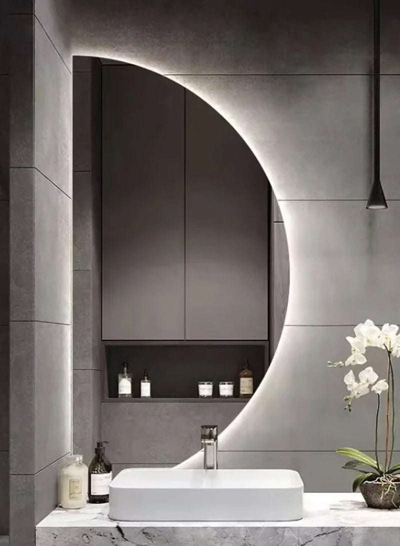 VPARTY LED Bathroom Mirror with Lights, 34"×67" Half Moon Led Vanity Mirror for Wall, Large Light Up Bathroom Mirror with Backlight, Dimmable, 3 Colors, Smart Bathroom Mirrors (85x170cm) - Image 3