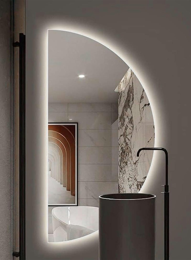 VPARTY LED Bathroom Mirror with Lights, 34"×67" Half Moon Led Vanity Mirror for Wall, Large Light Up Bathroom Mirror with Backlight, Dimmable, 3 Colors, Smart Bathroom Mirrors (85x170cm) - Image 4