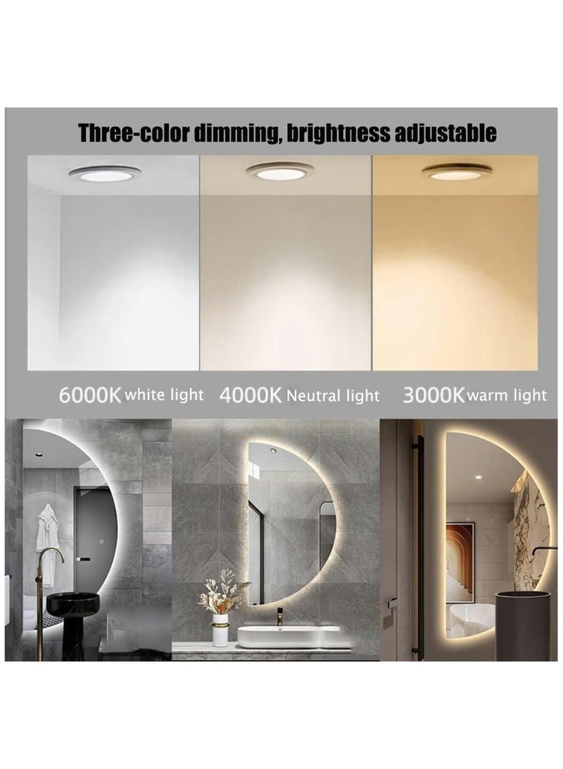 VPARTY LED Bathroom Mirror with Lights, 34"×67" Half Moon Led Vanity Mirror for Wall, Large Light Up Bathroom Mirror with Backlight, Dimmable, 3 Colors, Smart Bathroom Mirrors (85x170cm) - Image 5