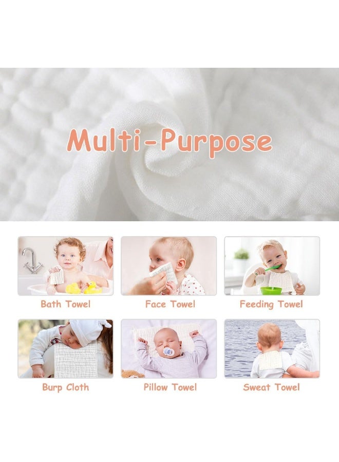 AIDEA Burp Cloths-20"x10", Muslin Burp Cloths for Babies, Highly Absorbent Cotton Burp Cloths, Large Soft Breathable Baby Rags for Boys and Girls, Newborn Essentials, White-10 Pack - Image 3