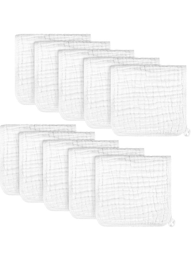 AIDEA Burp Cloths-20"x10", Muslin Burp Cloths for Babies, Highly Absorbent Cotton Burp Cloths, Large Soft Breathable Baby Rags for Boys and Girls, Newborn Essentials, White-10 Pack - Image 1