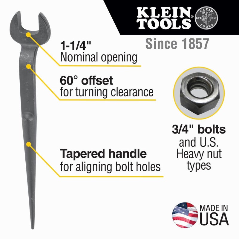 KLEIN TOOLS 3212 Spud Wrench 3/4-Inch Bolt for Heavy Nut - Image 2