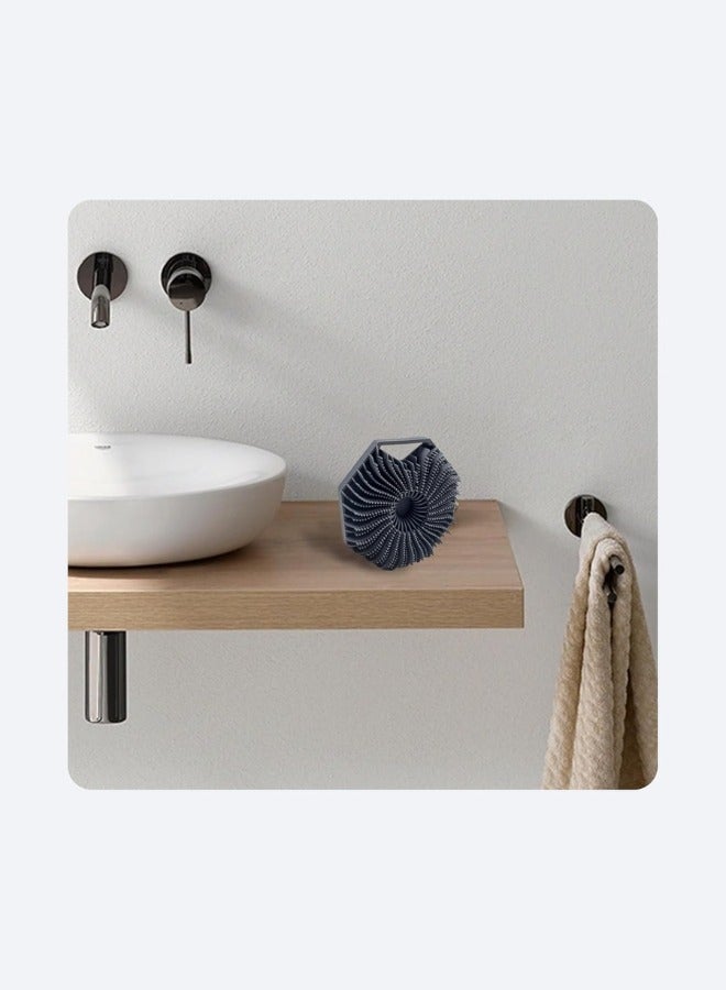 إسكدنيا مضاد للجراثيم هلام السيليكا فرك الجسم تقشير الجسم فرشاة الاستحمام تنطبق على البشرة الحساسة وحماية البيئة حمام فرك تنطبق على الجسم فرشاة تنظيف عميق مع عدم الانزلاق مقبض تدليك لطيف - Image 2