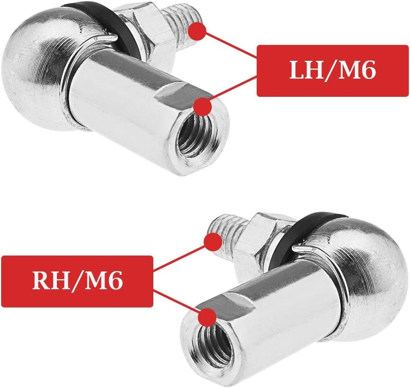 Micro Traders 4Pcs Angle Linkage Ball Joint Kit, with Spring Clip Dust Seal CS DIN 71802 Gear Linkage Replacements M6 (LH and RH) - Image 2