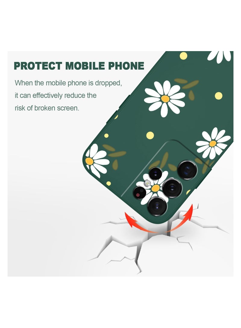 for Samsung S21 Ultra Case, for Samsung Galaxy S21 Ultra Case Butterfly Floral Astronauts Creative Sides Phone Cover Fashionablee Designs Soft Silicone Slim S21 Ultra Phone Case-Daisy Green - Image 4