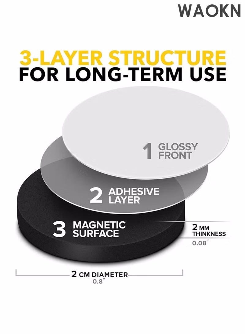 WAOKN Circular magnet with adhesive backing, flexible self-adhesive magnet, used for crafts, small adhesive magnetic dots, magnetic paste whiteboard magnetic particles, used for hanging light items, DIY school office buildings. - Image 3