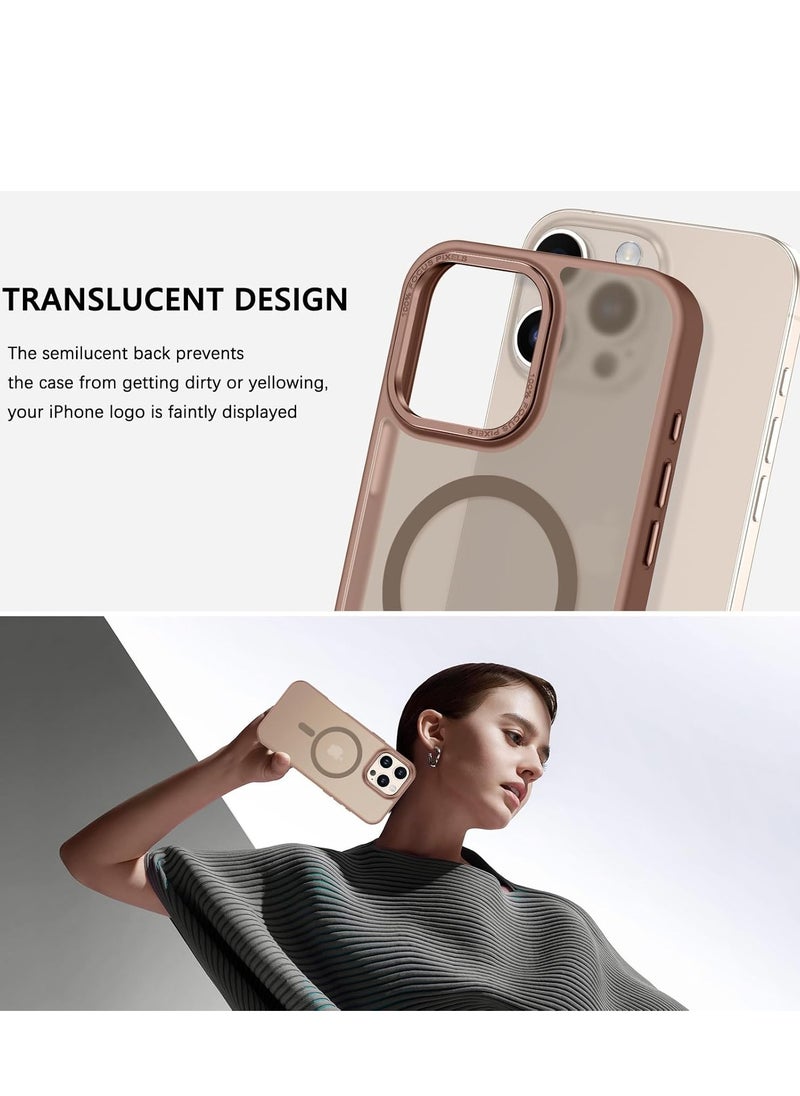 Denx - Magnetic Matte Case for iPhone 16 Pro Max, Compatible with MagSafe, Plating Luxury Cover, Matte Soft TPU Shockproof Protective Phone Case, Compatible with iPhone 16 Pro Max (Desert Titanium) - Image 1