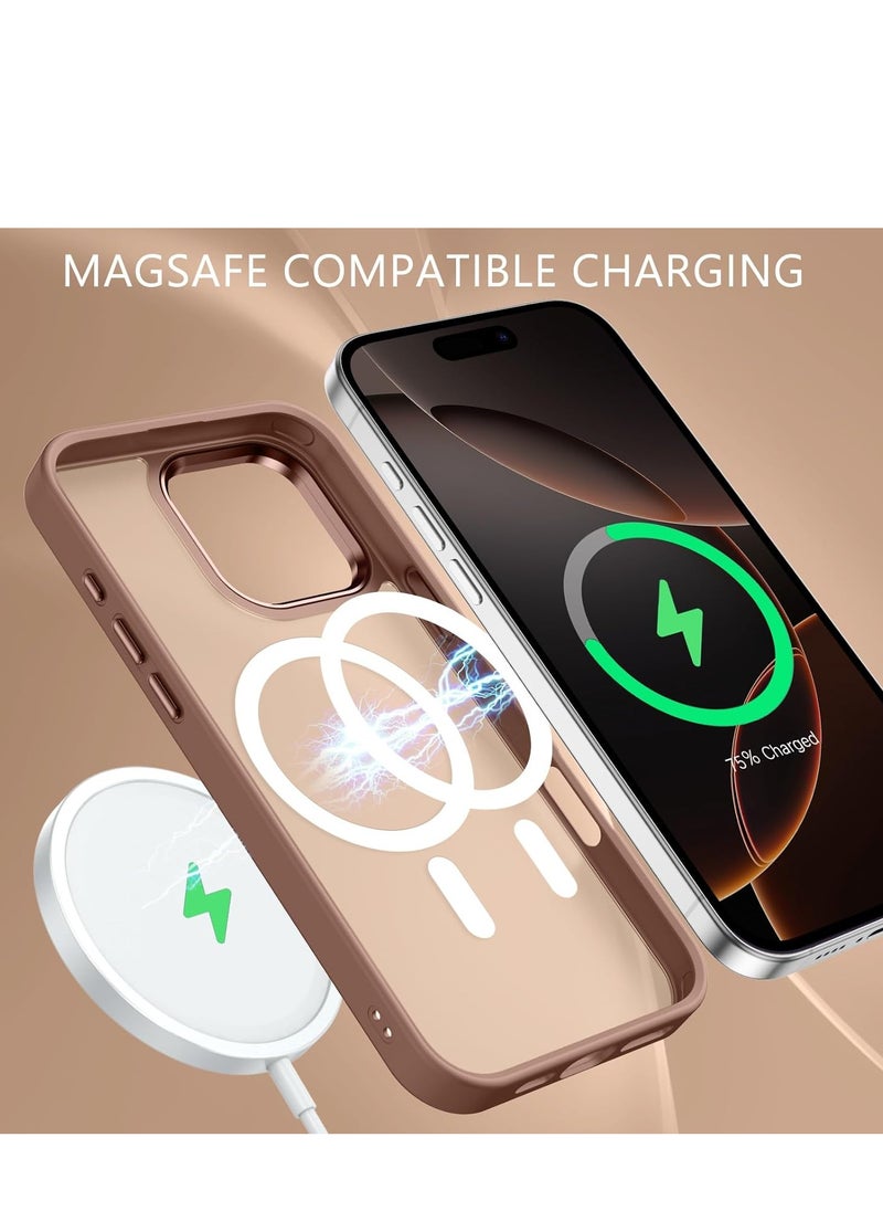 Denx - Magnetic Matte Case for iPhone 16 Pro Max, Compatible with MagSafe, Plating Luxury Cover, Matte Soft TPU Shockproof Protective Phone Case, Compatible with iPhone 16 Pro Max (Desert Titanium) - Image 1
