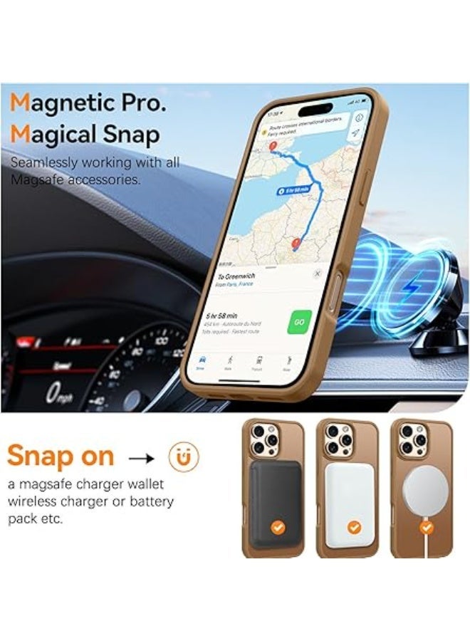 ACLIX Magnetic Case for iPhone 16 Pro Max [Shockproof & Slim] Matte Hard Back Cover with high-Grade Protection | Titanium Gold - Image 2