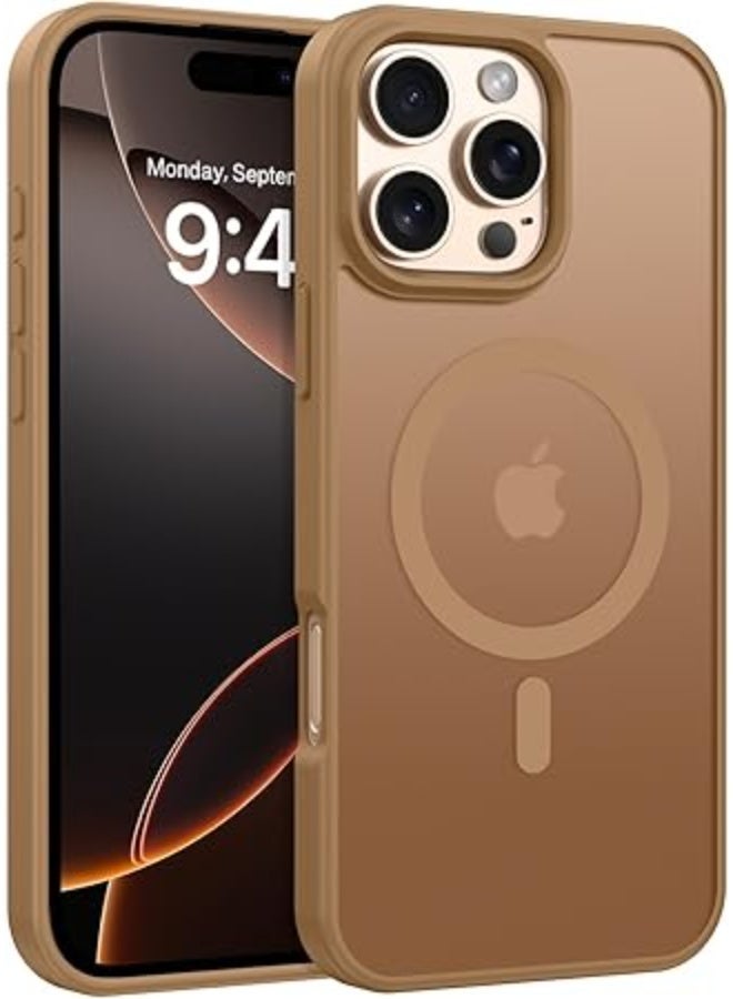 ACLIX Magnetic Case for iPhone 16 Pro Max [Shockproof & Slim] Matte Hard Back Cover with high-Grade Protection | Titanium Gold - Image 1