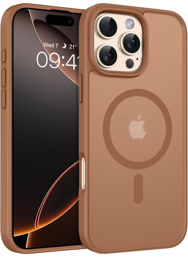 ACLIX Magnetic Case for iPhone 16 Pro Max [Shockproof & Slim] Matte Hard Back Cover with high-Grade Protection | Titanium Gold - Image 1