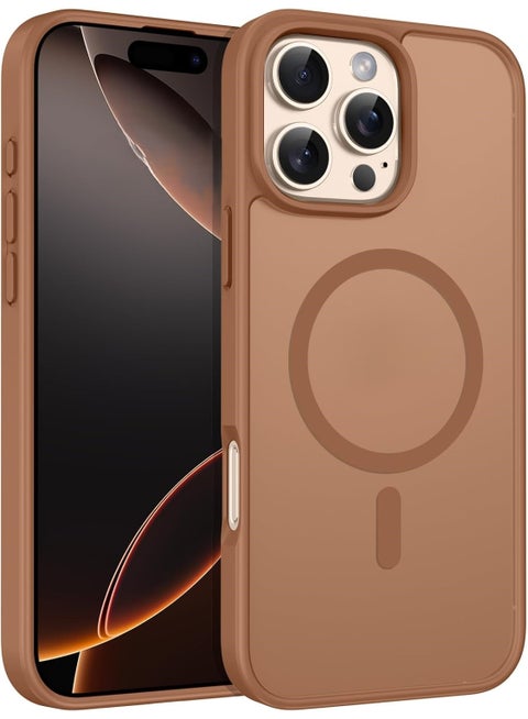 Matte Magnetic Case for iPhone 16 Pro Max [Shockproof & Slim] Matte Hard Back Cover with High-Grade Protection | Desert Titanium