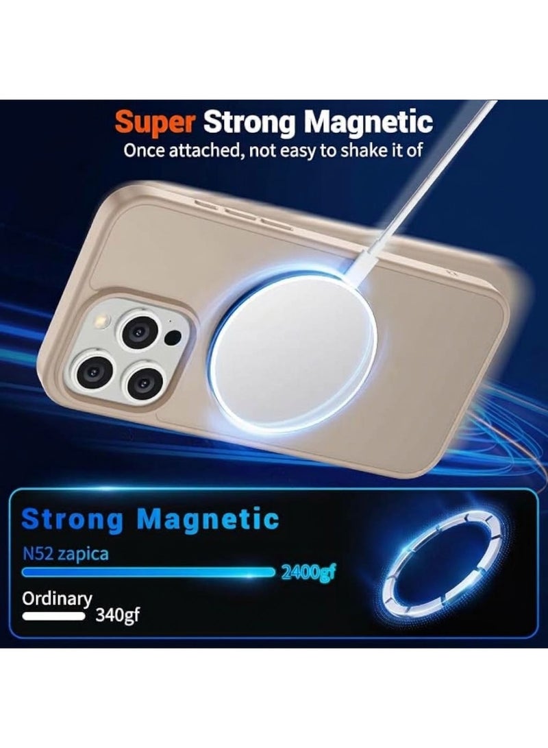 أكاليكس حافظة مغناطيسية مطفية (Matte) لهاتف iPhone 16 Pro Max [مقاومة للصدمات ونحيفة] - غطاء خلفي صلب ومطفي يوفر حماية فائقة الجودة | تيتانيوم صحراوي - Image 5