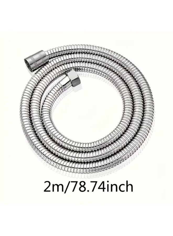 Black Flexible Stainless Steel Shower Hose 59.06 Inch Protective Electroplated Easy Wall Mount - Image 5