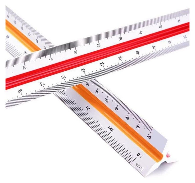 MARKQ مسطرة مقياس معماري، مسطرة مثلثة لرسم مخططات الطلاب للمهندسين المعماريين - Image 1