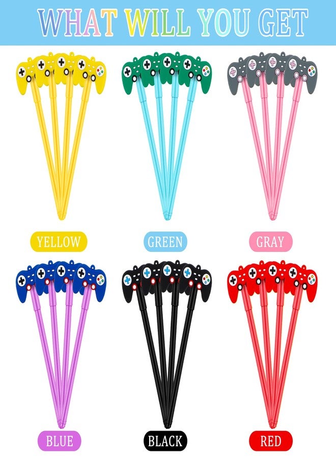 Tinlade 24 Pcs Video Game Pens Gamer Party Favors Video Gaming Themed Birthday Party Favor Gifts Controller Ink Kids Pens for Boys Classroom Prizes (Multicolor) - Image 5