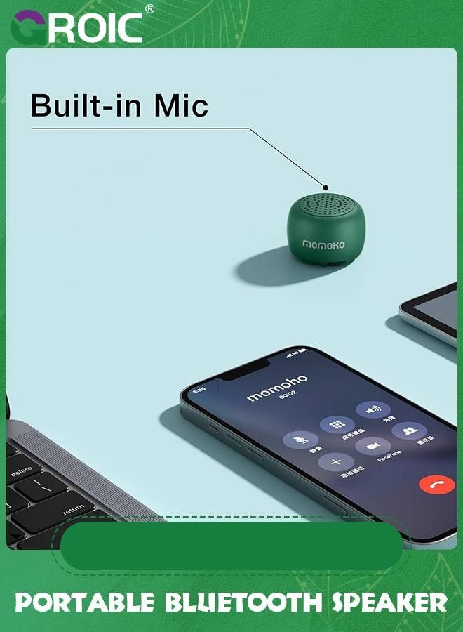 GROIC Green Mini Bluetooth Speaker Wireless with Remote Shutter, Multi-Functional TWS Pairing Bluetooth Speaker, Built-in Mic, Portable Bluetooth Speaker for Outdoor and Indoor - Image 3