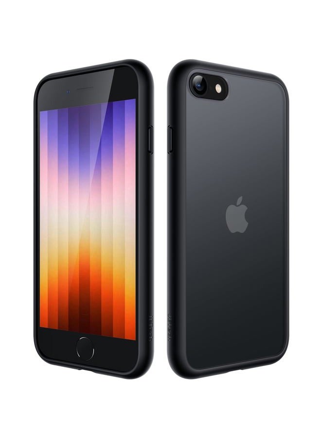 Jetech Matte Case for iPhone SE 3/2 (2022/2020), iPhone 8/7, 4.7-Inch, Shockproof Military Grade Drop Protection, Frosted Translucent Back Phone Cover, Anti-Fingerprint (Black) - Image 1