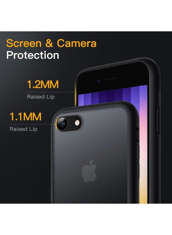 Jetech Matte Case for iPhone SE 3/2 (2022/2020), iPhone 8/7, 4.7-Inch, Shockproof Military Grade Drop Protection, Frosted Translucent Back Phone Cover, Anti-Fingerprint (Black) - Image 5