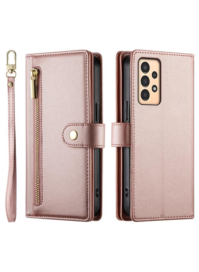 اس-توب جراب لهاتف Samsung Galaxy A04s / A04 / M13 مزود بحقيبة محفظة جلدية مزودة بتسع فتحات للبطاقات وسحاب - Image 2