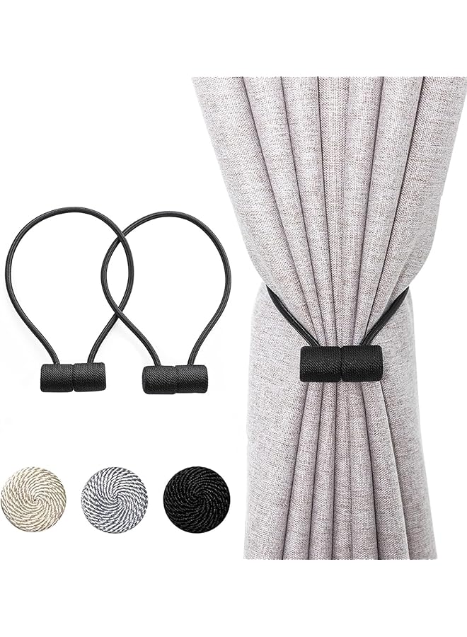The Bros Magnetic Curtain Tiebacks Clips, 2 Pieces, Strong Magnetic Curtain Buckles, Decorative Curtain Holdbacks for Window Treatment, Home Office  - Image 1