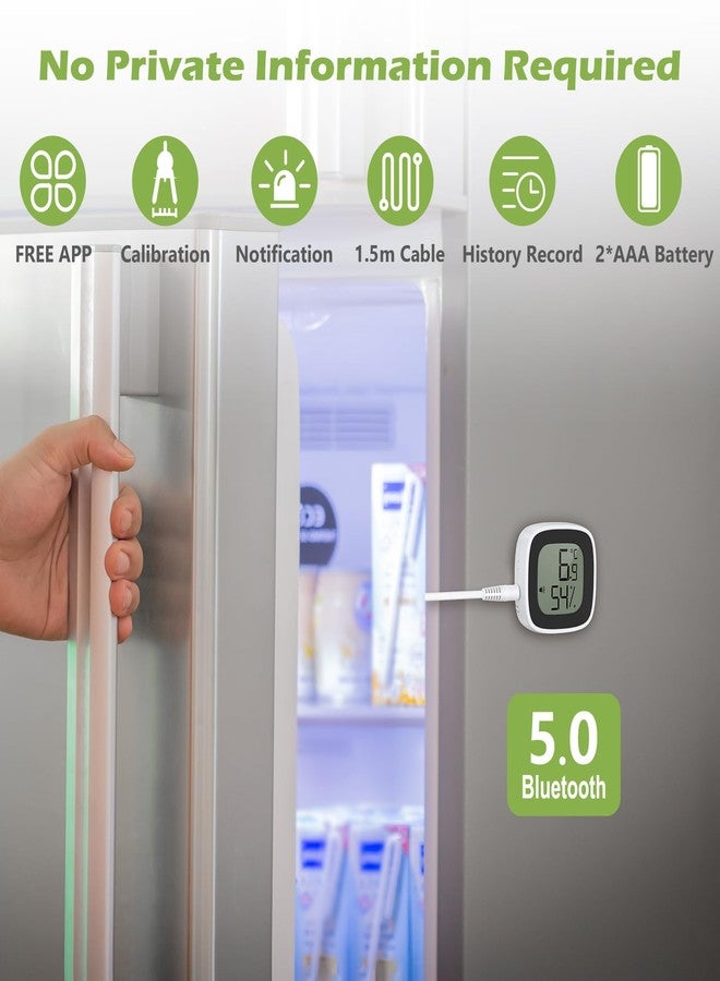 KeeKit Refrigerator Thermometer Alarm, Smart Bluetooth Temperature Monitor Sensor with Remote APP Alert, Indoor Thermometer Humidity Gauge Meter for Refrigerator, Freezer, Fish Tank - Image 2