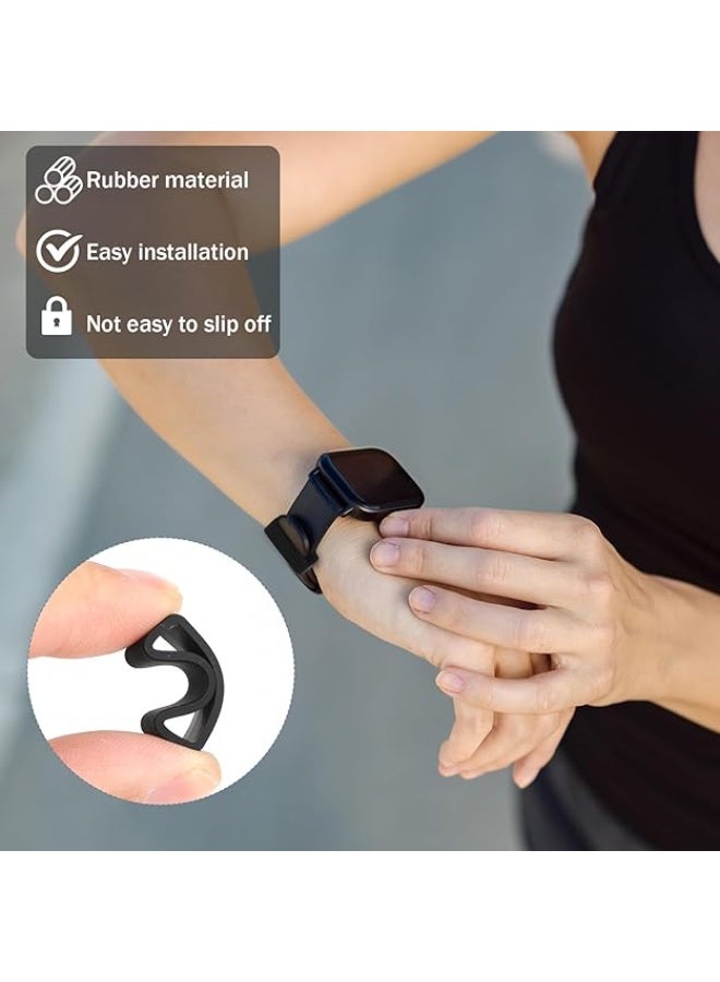 SUNSAR 6 Pcs Watch Band Keepers, 18mm/20mm/22mm Silicone Watch Strap Holder Loops Watch Strap Retainer Black Rubber Watch Strap Keeper Replacement Watch Band Fastener Rings for Smart Sport Watches Parts - Image 4