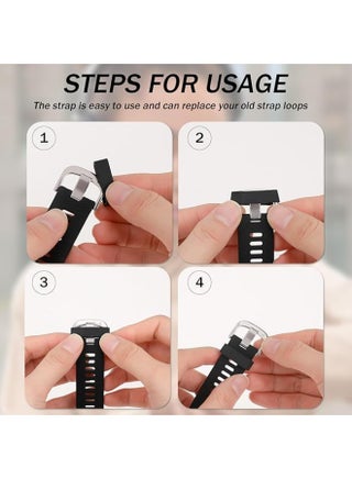 6 Pcs Watch Band Keepers, 18mm/20mm/22mm Silicone Watch Strap Holder Loops Watch Strap Retainer Black Rubber Watch Strap Keeper Replacement Watch Band Fastener Rings for Smart Sport Watches Parts - view 3