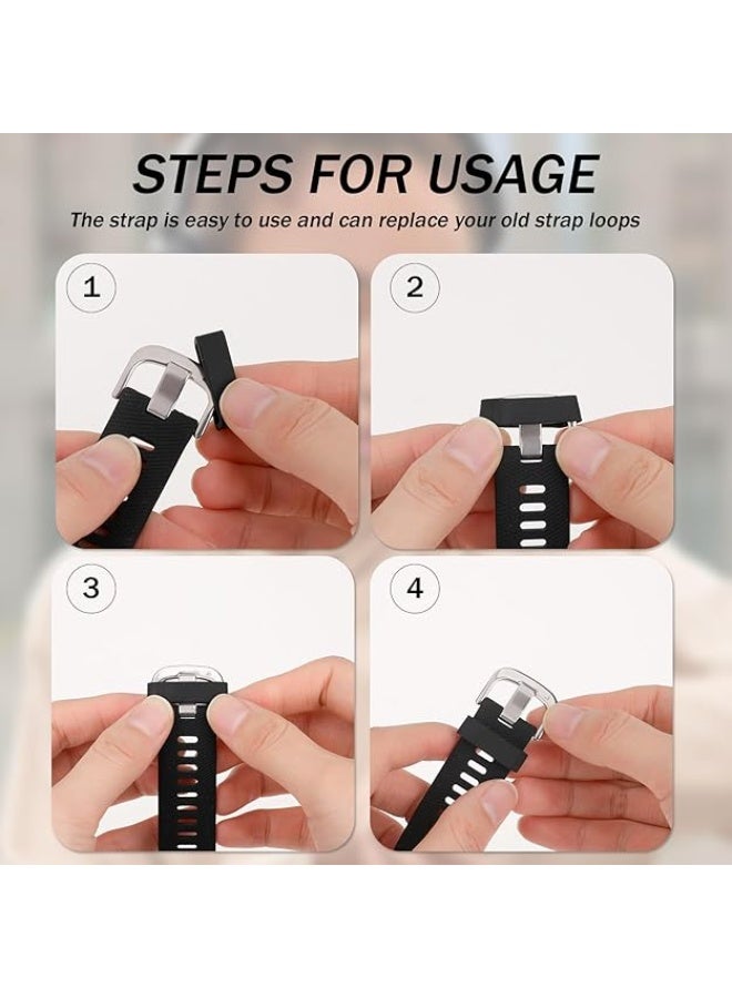 SUNSAR 6 Pcs Watch Band Keepers, 18mm/20mm/22mm Silicone Watch Strap Holder Loops Watch Strap Retainer Black Rubber Watch Strap Keeper Replacement Watch Band Fastener Rings for Smart Sport Watches Parts - Image 3